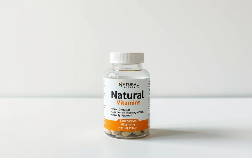 Envase de suplementos vitamínicos naturales.