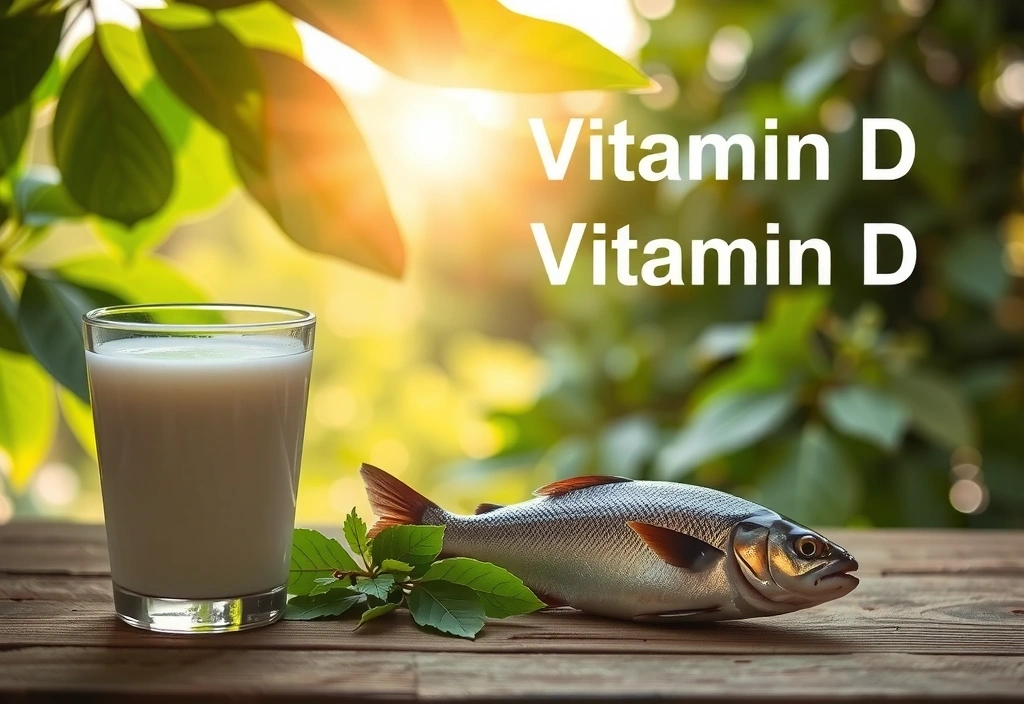 Sol y una gota de leche, representando la Vitamina D.