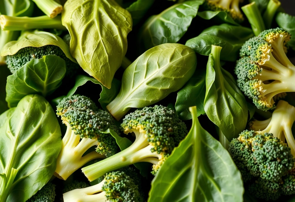 Verduras de hoja verde, ricas en Vitamina K.
